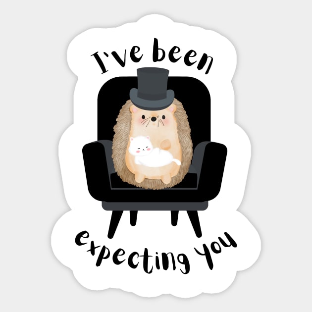 Funny villain hedgehog I've been expecting you bond design Sticker by Katebi Designs